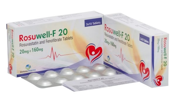 Rosuvastatin 20mg & Fenofibrate 160mg Tablets