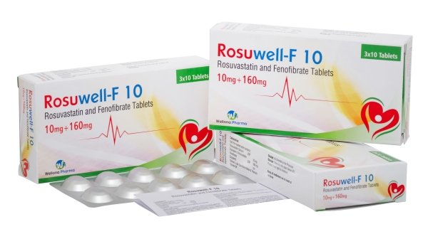 Rosuvastatin 10mg & Fenofibrate 160mg Tablets