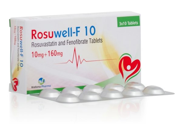 Rosuvastatin 10mg & Fenofibrate 160mg Tablets